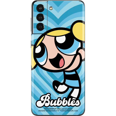 Cartoon Network Powerpuff Girls Bubbles Blue Hearts Galaxy S21 Plus 5G Skin